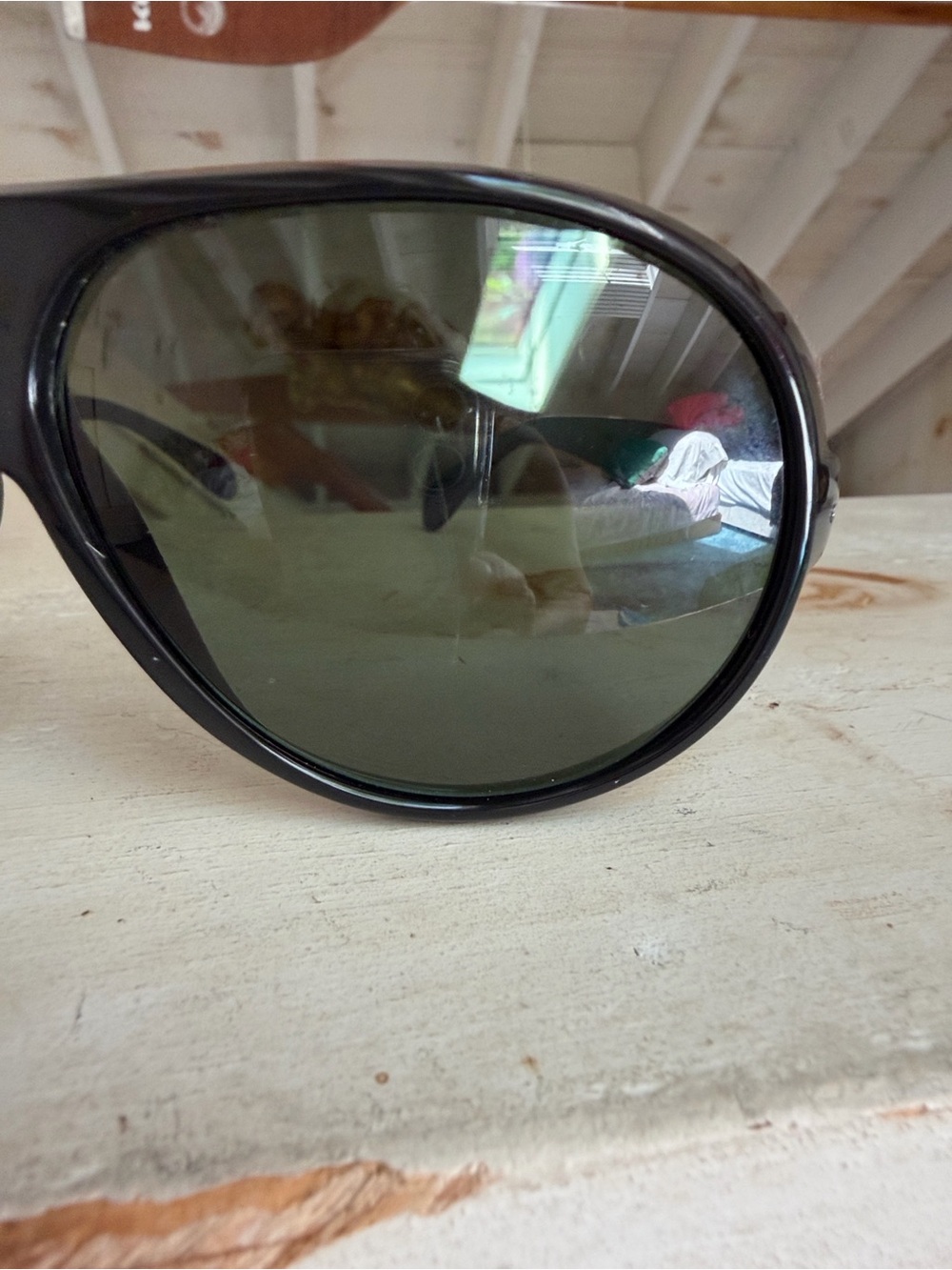 Ray-Ban Black Frame Sunglasses with Dark Green Lenses - Picture 6 of 8